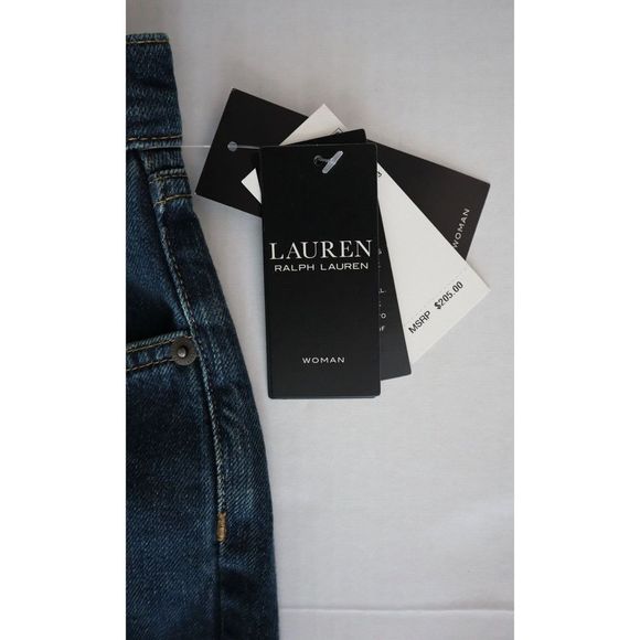 Lauren Ralph Lauren Womens Plus Sz 20W Lace Patchwork Relaxed Tapered Jeans $205 - Picture 3 of 9